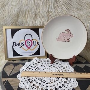 HAND PAINTED DECORATIVE EASTER RABBIT BUNNY PLATE 8 INCH MADE IN PORTUGAL NWOT